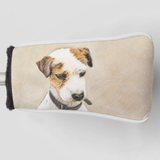 Parson Jack Russell Terrier Painting - Dog Art Golf Head Cover (Front)