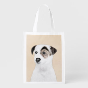 Parson Jack Russell Terrier Painting - Dog Art Grocery Bag