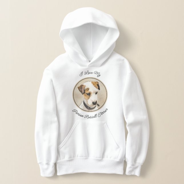 Parson Jack Russell Terrier Painting - Dog Art Hoodie (Laydown)