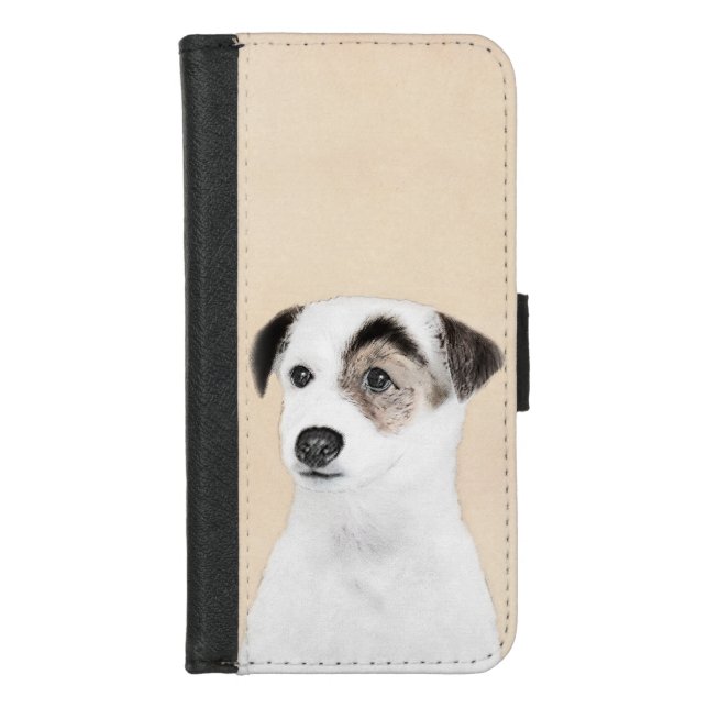 Parson Jack Russell Terrier Painting - Dog Art iPhone Wallet Case (Front)