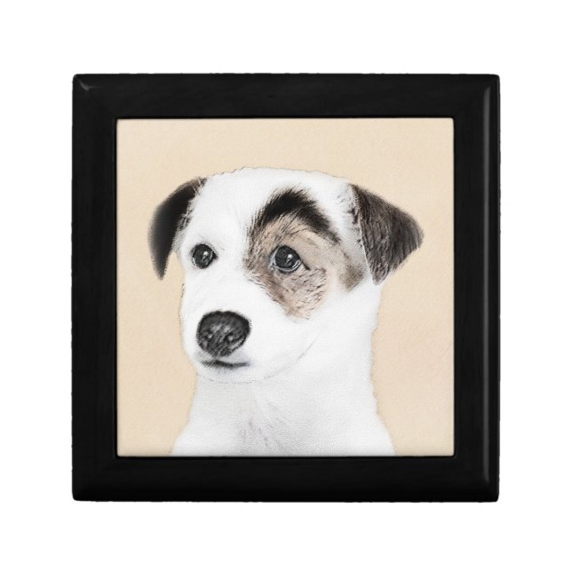 Parson Jack Russell Terrier Painting - Dog Art Keepsake Box (Front)