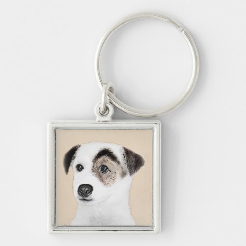 Parson Jack Russell Terrier Painting _ Dog Art Keychain