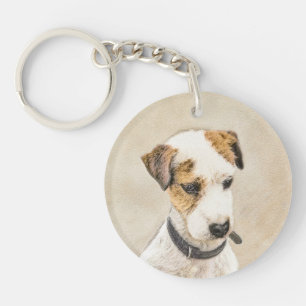 Parson Jack Russell Terrier Painting - Dog Art Keychain