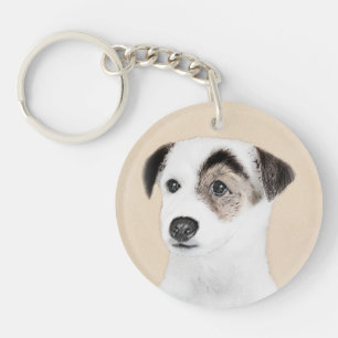 Parson Jack Russell Terrier Painting - Dog Art Keychain
