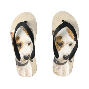 Parson Jack Russell Terrier Painting - Dog Art Kid's Flip Flops