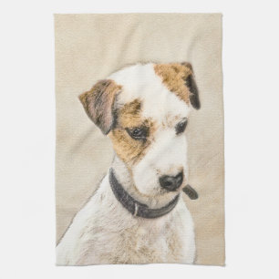 Parson Jack Russell Terrier Painting - Dog Art Kitchen Towel