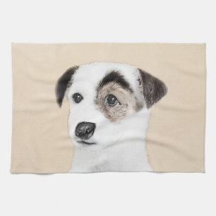Parson Jack Russell Terrier Painting - Dog Art Kitchen Towel