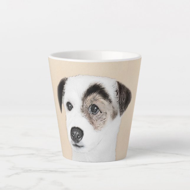 Parson Jack Russell Terrier Painting - Dog Art Latte Mug (Front)