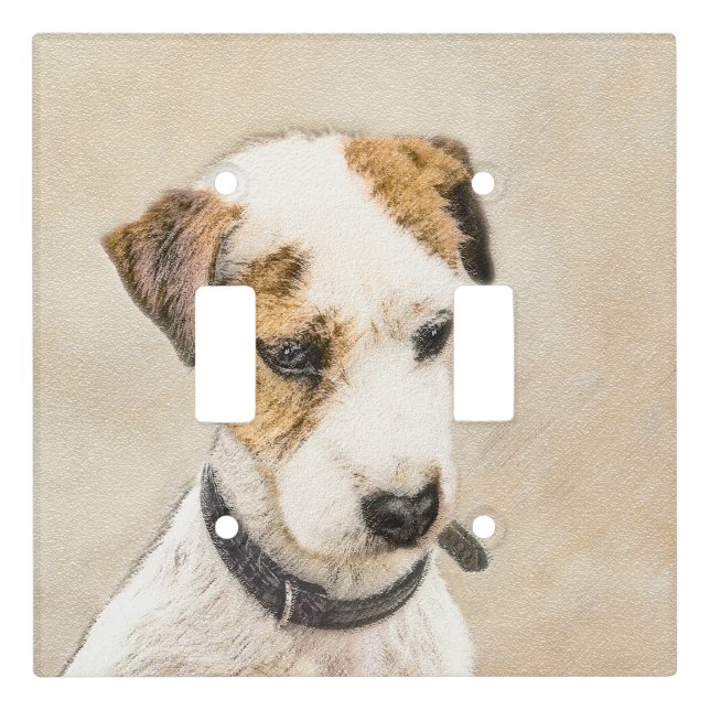 Parson Jack Russell Terrier Painting - Dog Art Light Switch Cover (Front)