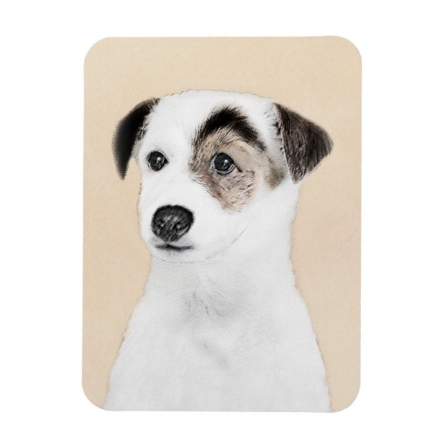 Parson Jack Russell Terrier Painting - Dog Art Magnet (Vertical)