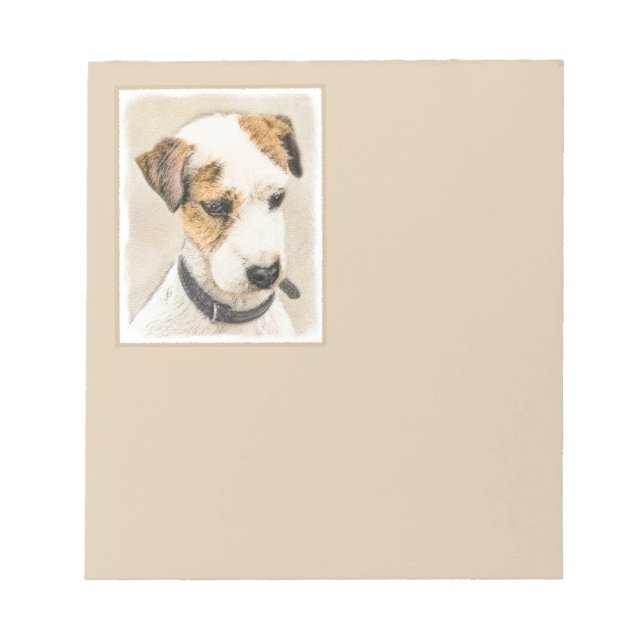 Parson Jack Russell Terrier Painting - Dog Art Notepad (Front)