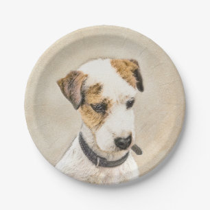 Parson Jack Russell Terrier Painting - Dog Art Paper Plates