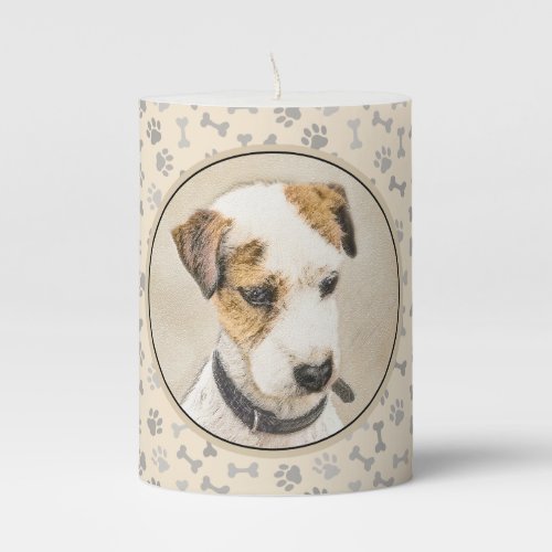 Parson Jack Russell Terrier Painting _ Dog Art Pillar Candle