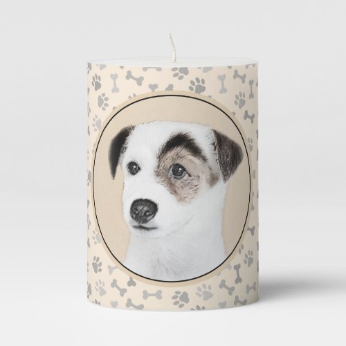 Parson Jack Russell Terrier Painting _ Dog Art Pillar Candle