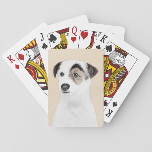 Parson Jack Russell Terrier Painting _ Dog Art Playing Cards
