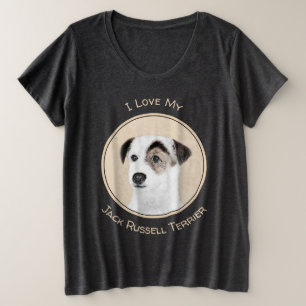 Parson Jack Russell Terrier Painting - Dog Art Plus Size T-Shirt