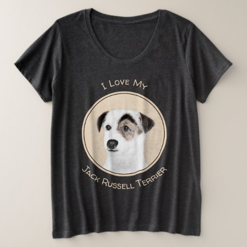 Parson Jack Russell Terrier Painting _ Dog Art Plus Size T_Shirt