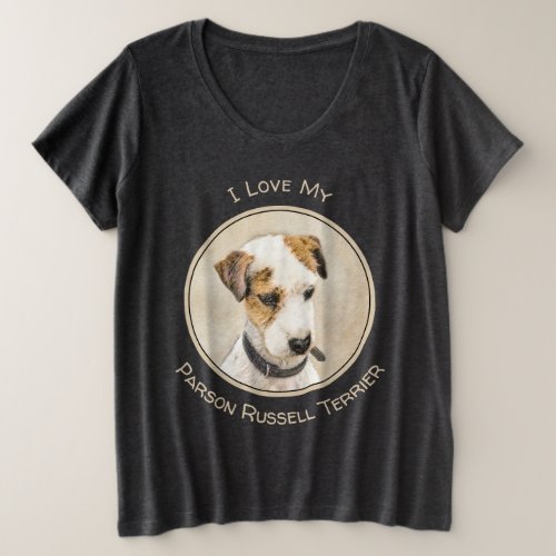 Parson Jack Russell Terrier Painting _ Dog Art Plus Size T_Shirt