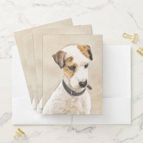 Parson Jack Russell Terrier Painting _ Dog Art Pocket Folder