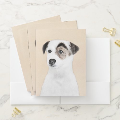 Parson Jack Russell Terrier Painting _ Dog Art Pocket Folder