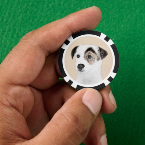 Parson Jack Russell Terrier Painting _ Dog Art Poker Chips