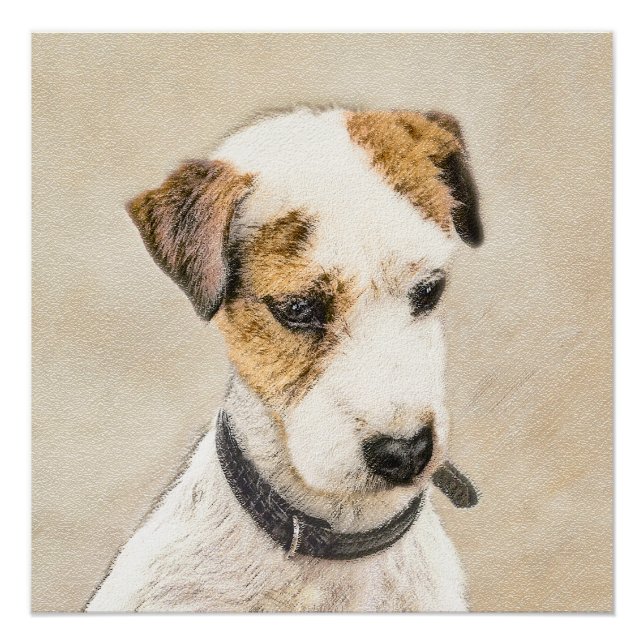 Parson Jack Russell Terrier Painting - Dog Art Poster (Front)