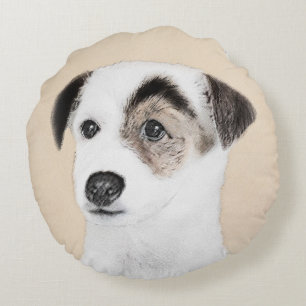 Parson Jack Russell Terrier Painting - Dog Art Round Pillow
