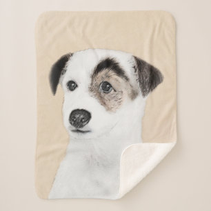 Parson Jack Russell Terrier Painting - Dog Art Sherpa Blanket