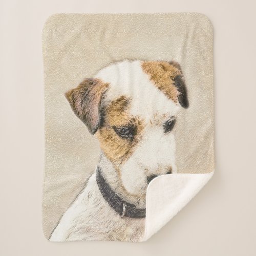 Parson Jack Russell Terrier Painting _ Dog Art Sherpa Blanket