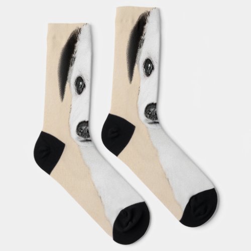 Parson Jack Russell Terrier Painting _ Dog Art Socks