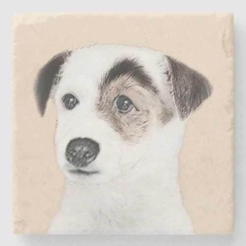 Parson Jack Russell Terrier Painting _ Dog Art Stone Coaster