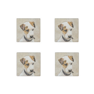 Parson Jack Russell Terrier Painting - Dog Art Stone Magnet