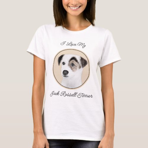 Parson Jack Russell Terrier Painting _ Dog Art T_Shirt