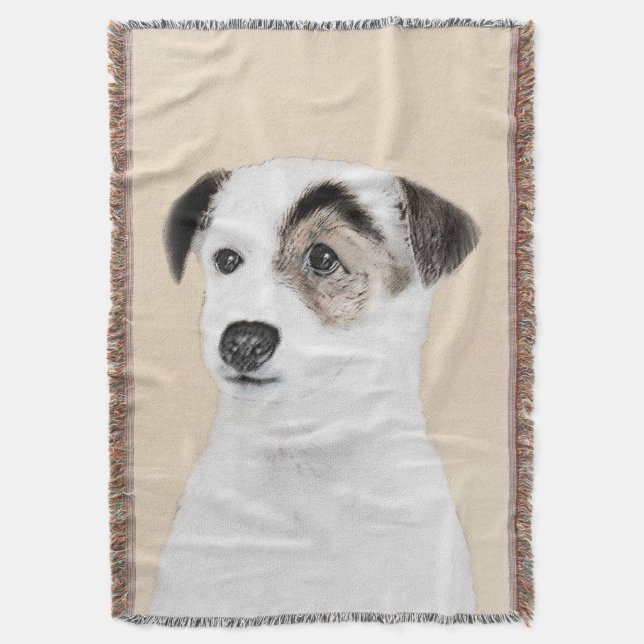 Parson Jack Russell Terrier Painting - Dog Art Throw Blanket (Front Vertical)