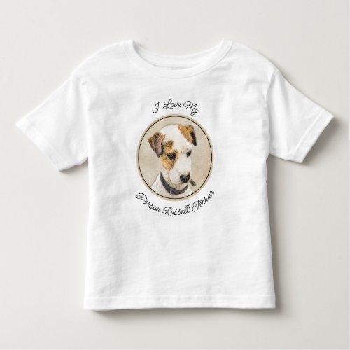 Parson Jack Russell Terrier Painting _ Dog Art Toddler T_shirt