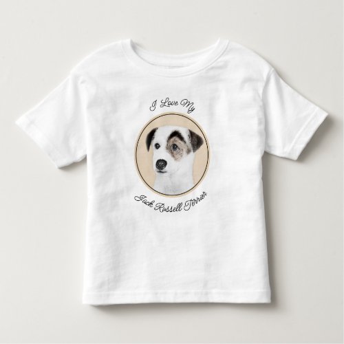 Parson Jack Russell Terrier Painting _ Dog Art Toddler T_shirt