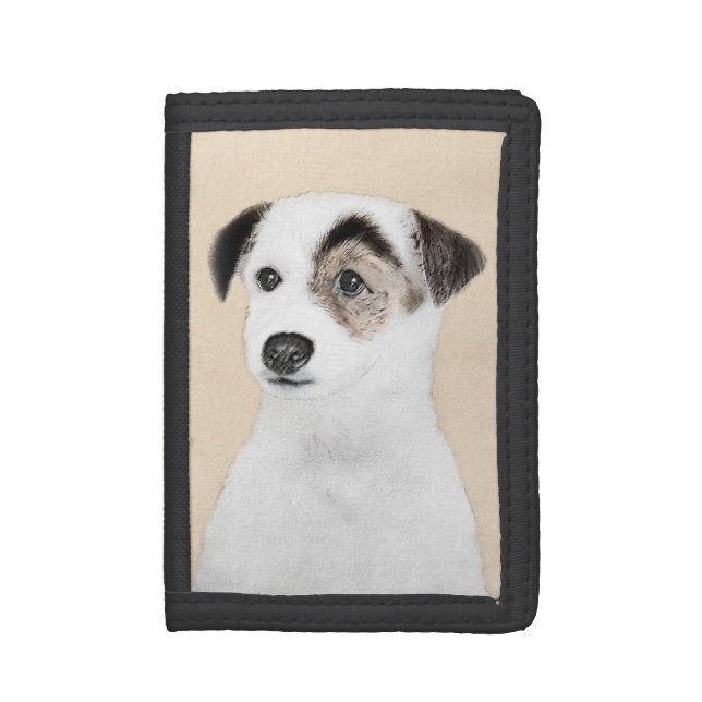 Parson Jack Russell Terrier Painting - Dog Art Tri-fold Wallet (Front Vertical)