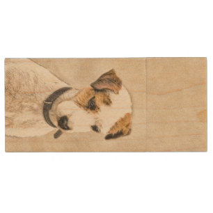 Parson Jack Russell Terrier Painting - Dog Art Wood Flash Drive