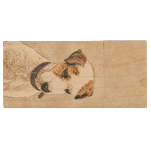 Parson Jack Russell Terrier Painting _ Dog Art Wood Flash Drive