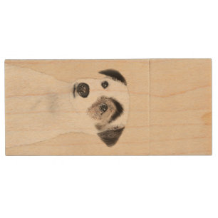Parson Jack Russell Terrier Painting - Dog Art Wood Flash Drive