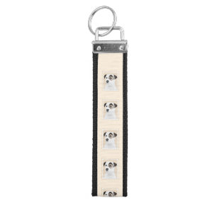 Parson Jack Russell Terrier Painting - Dog Art Wrist Keychain