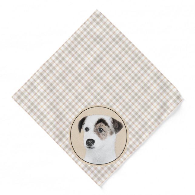 Parson Jack Russell Terrier Painting Pet Dog Art Bandana (Front)
