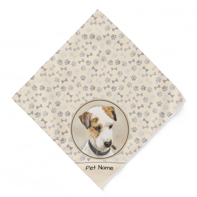 Parson Jack Russell Terrier Painting Pet Dog Art Bandana (Front)