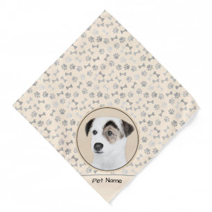 Parson Jack Russell Terrier Painting Pet Dog Art Bandana