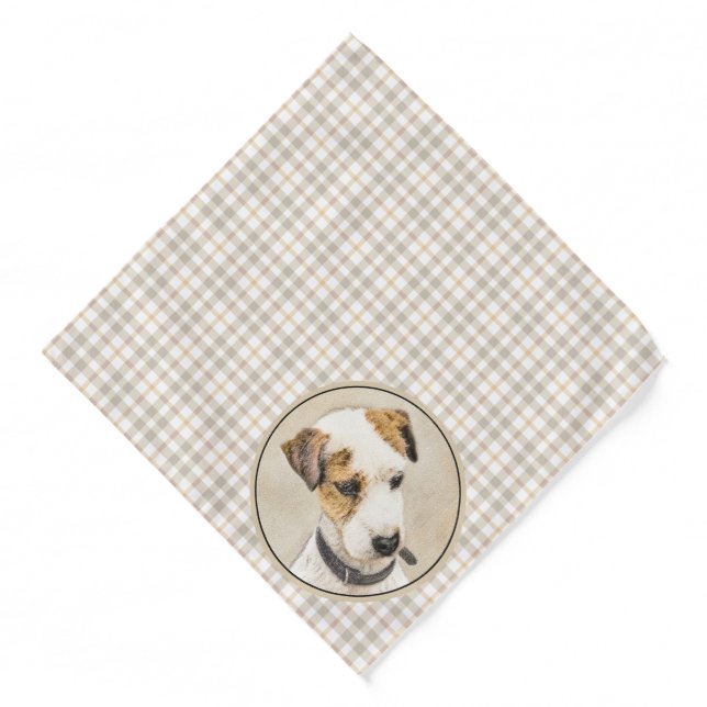 Parson Jack Russell Terrier Painting Pet Dog Art Bandana (Front)