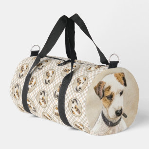 Parson Jack Russell Terrier Painting Pet Dog Art Duffle Bag