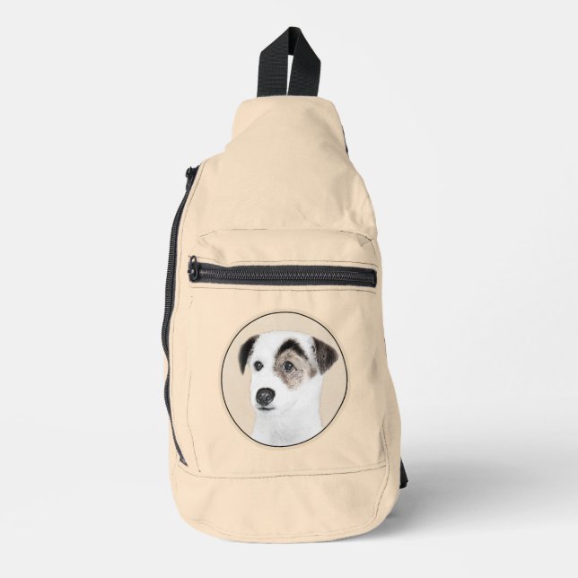 Parson Jack Russell Terrier Painting Pet Dog Art Sling Bag (Front)