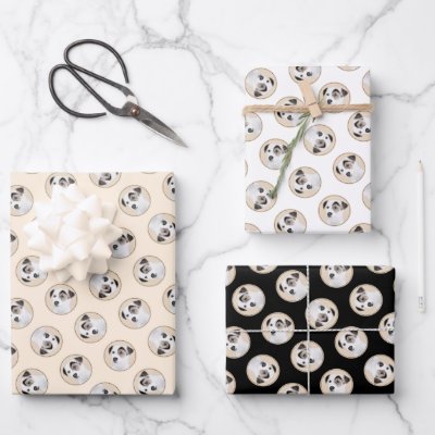 Parson Jack Russell Terrier Painting Pet Dog Art Wrapping Paper Sheets