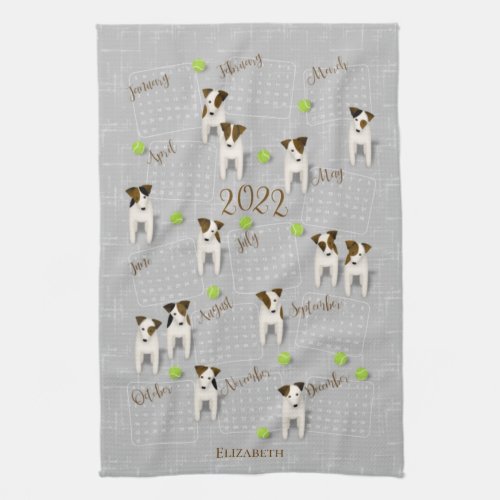 Parson Jack Russell Terriers 2022 calendar  Kitchen Towel