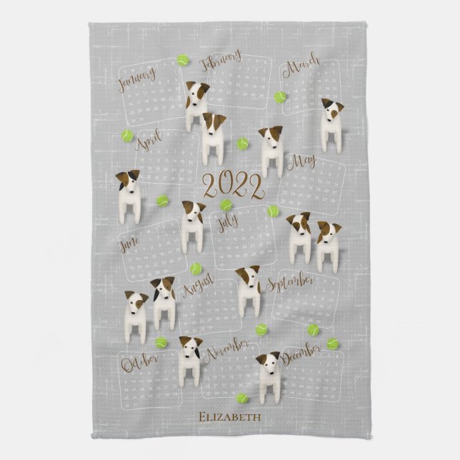 Parson Jack Russell Terriers 2022 calendar  Kitchen Towel (Vertical)